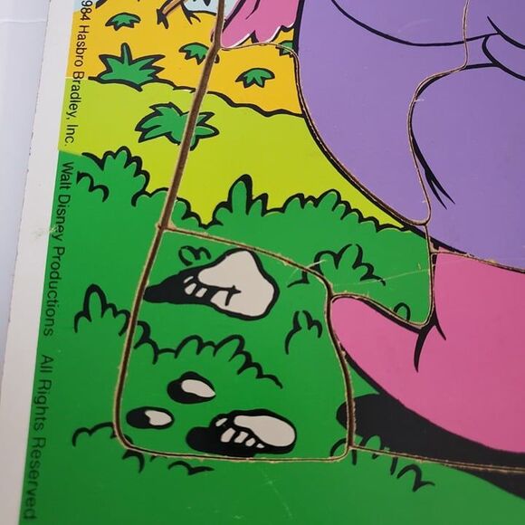 Vintage 80s Playskool Purple Elephant Eleroo Wooden Puzzle Kids Early Learning - Picture 5 of 10